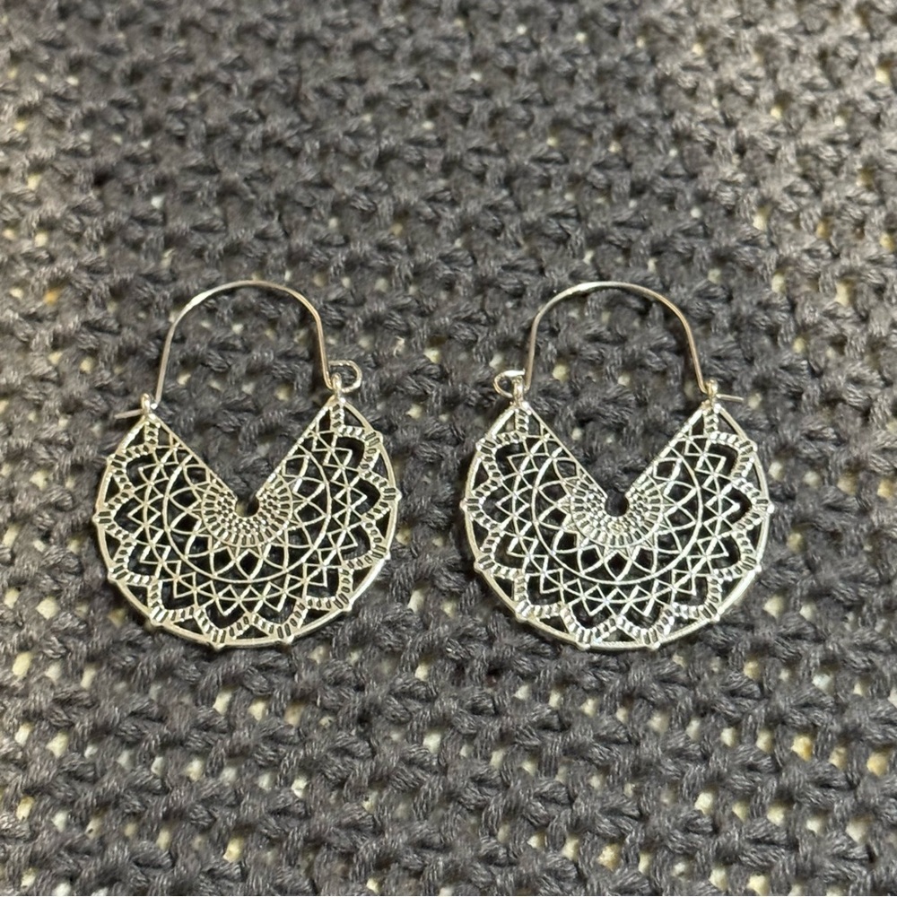 Elegant Silver Mandala Earrings